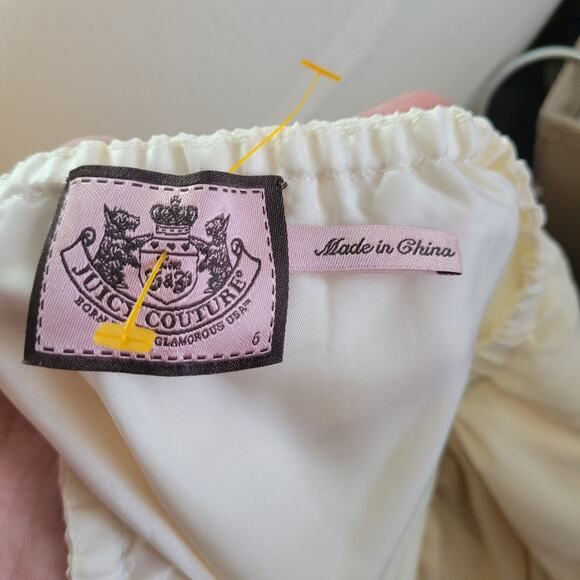 Juicy Couture Tuxedo Strapless Pleated Silk Velvet Dress y2k size 6 - Picture 6 of 9